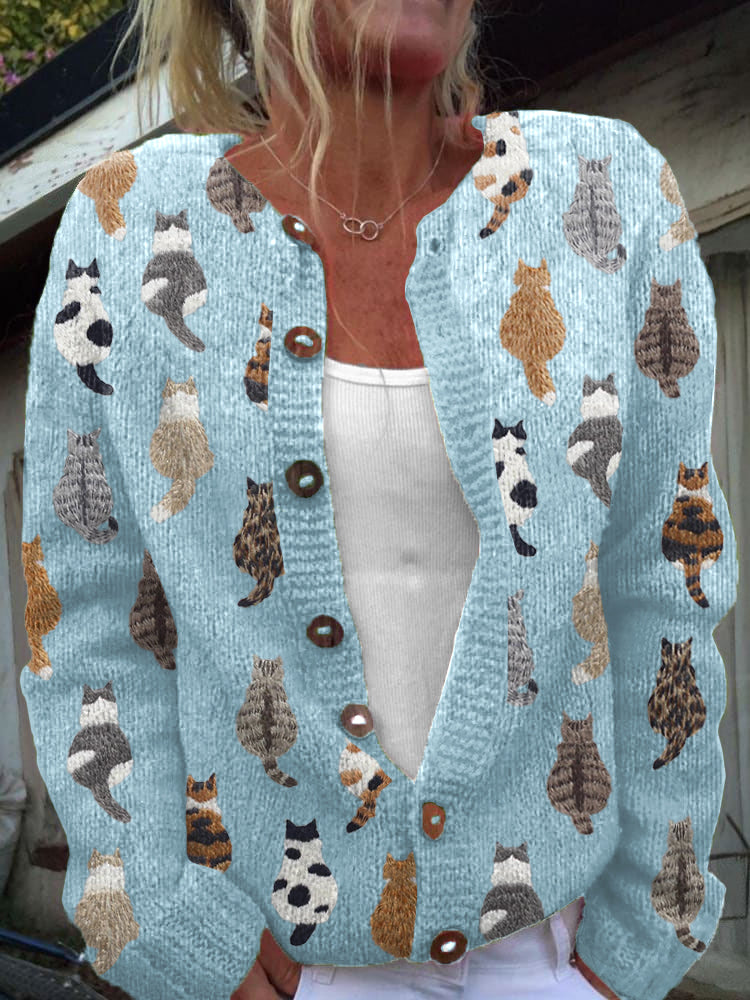 Aroha Cat Gallery Artistic Cardigan