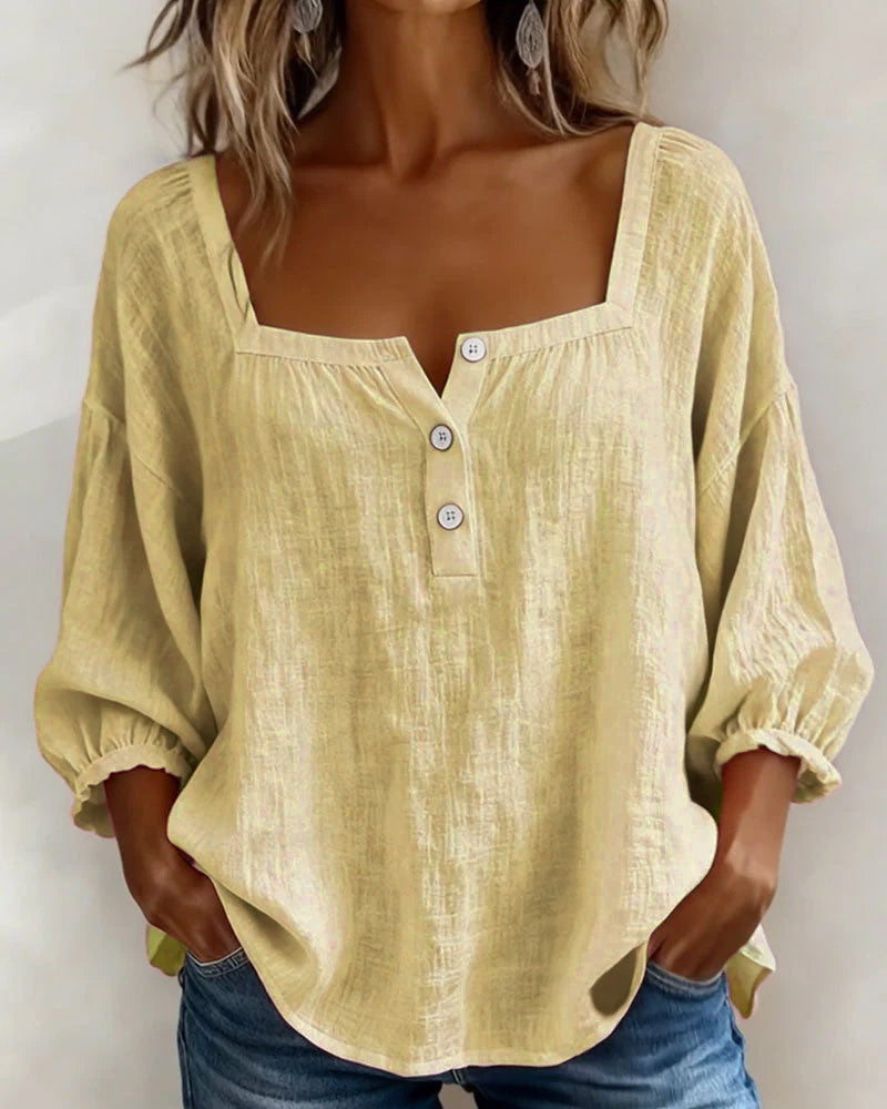 Natalie Neck Long Sleeve Blouse