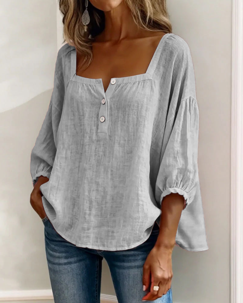 Natalie Neck Long Sleeve Blouse