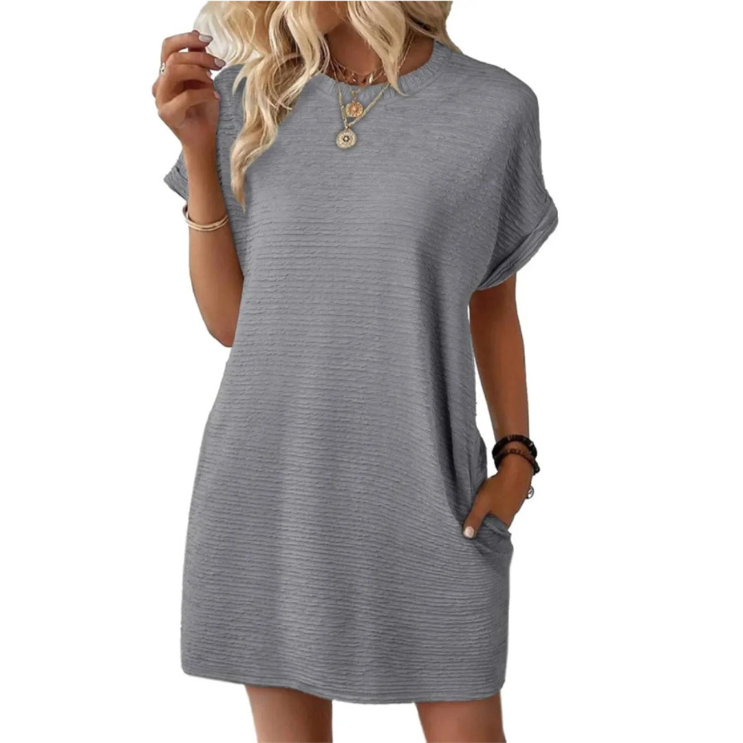 Mere Casual Minimalist Round Neck Dress