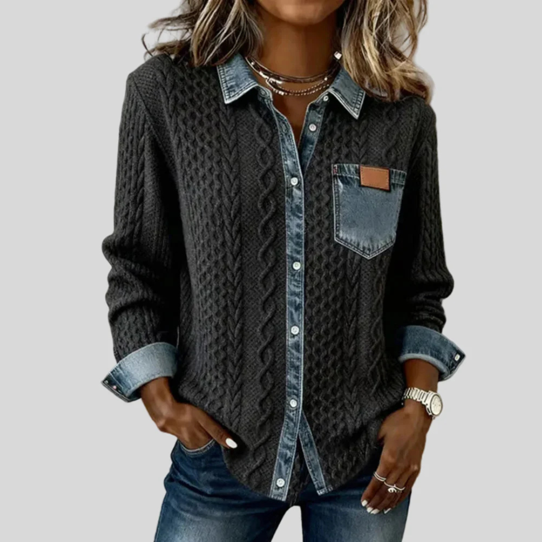 Simone Denim Patchwork Shirt