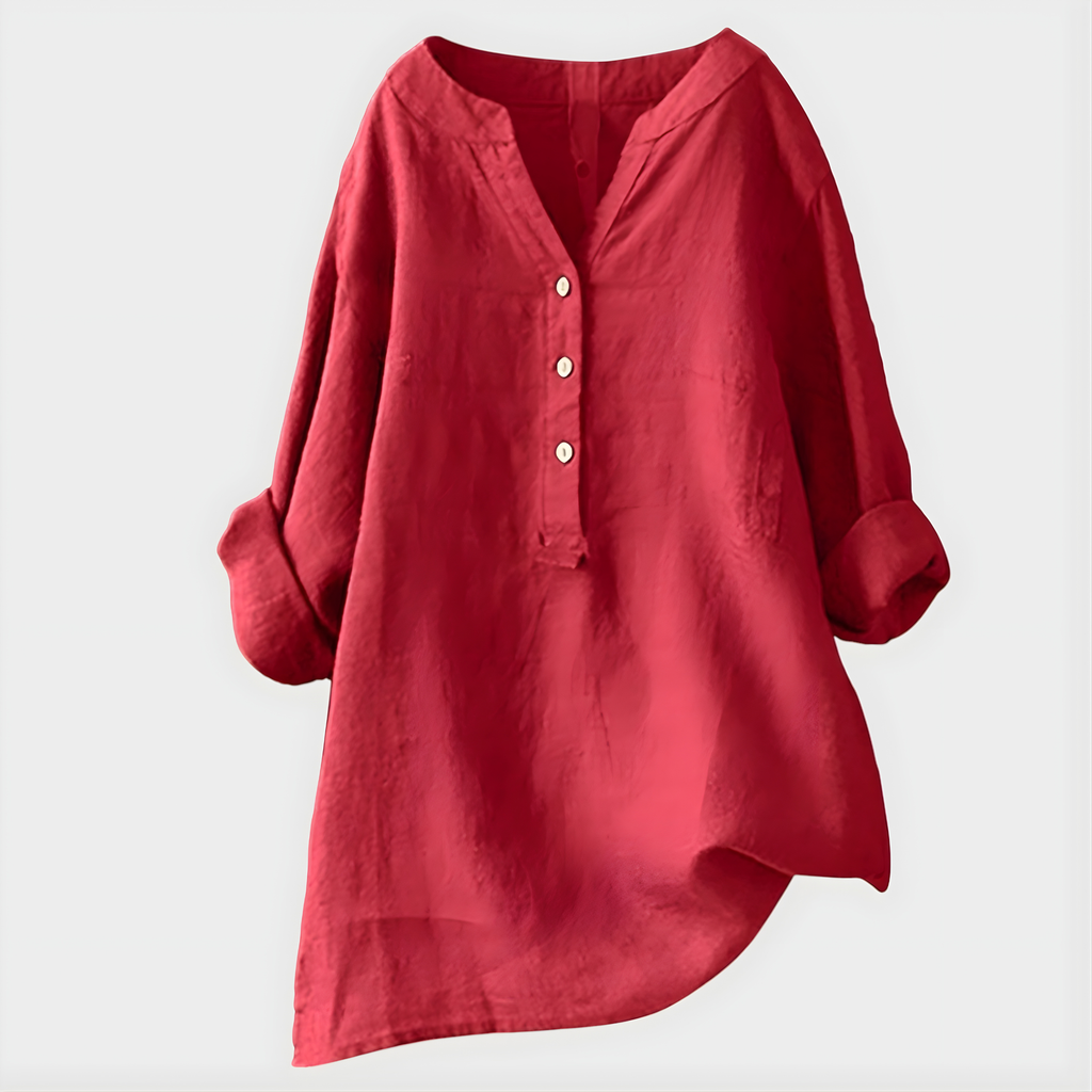 Kate Elegant Premium Material Blend V-Neck Blouse