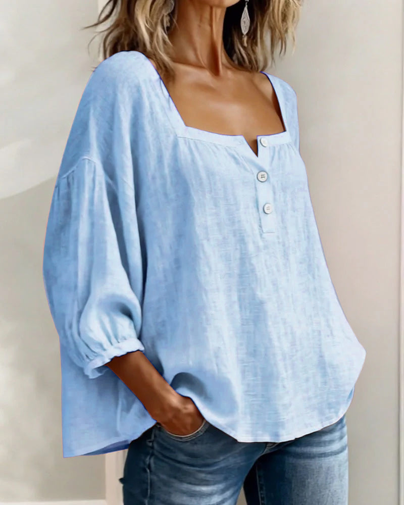Natalie Neck Long Sleeve Blouse