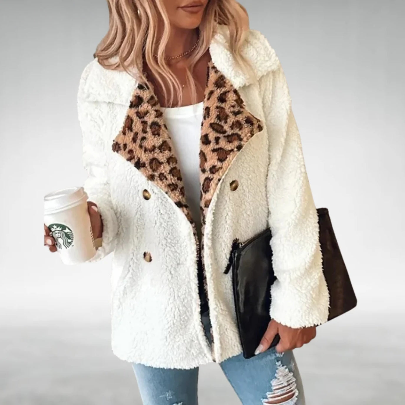 Jocelyn Cozy Leopard Teddy Coat