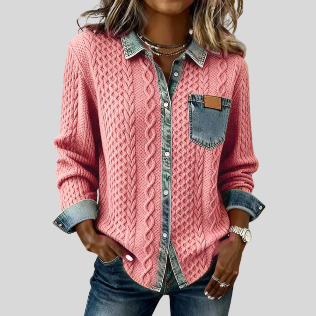 Simone Denim Patchwork Shirt