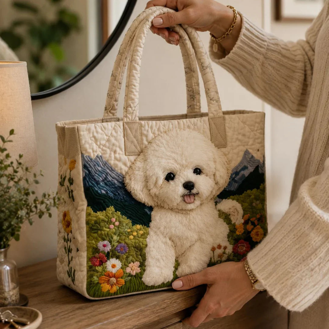 Rachel Enchanted Dog Quilted Artisan Bag