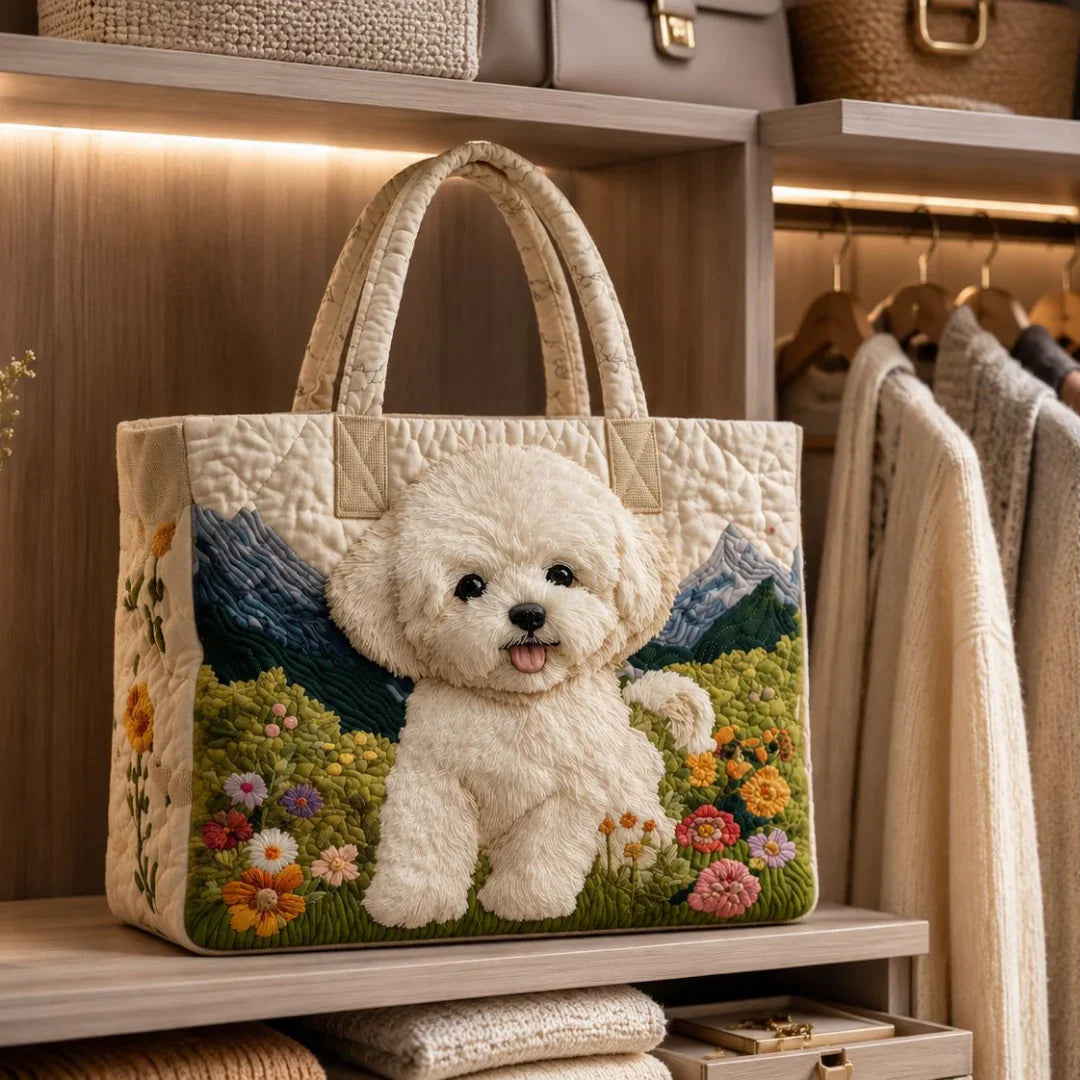 Rachel Enchanted Dog Quilted Artisan Bag