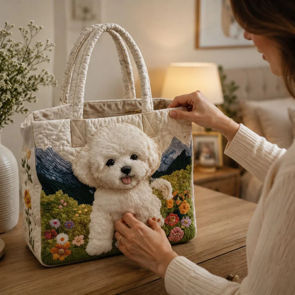 Rachel Enchanted Dog Quilted Artisan Bag