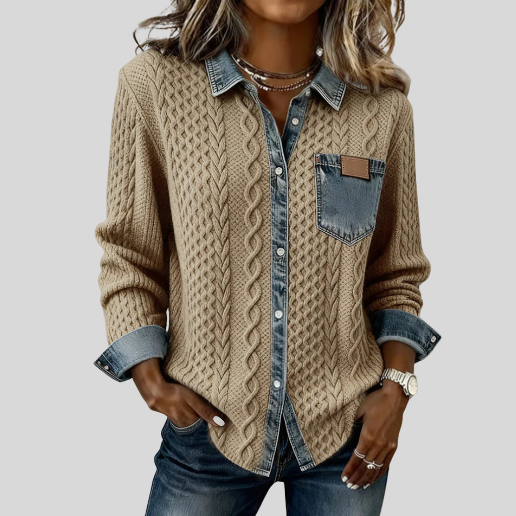 Simone Denim Patchwork Shirt