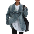 Denise Vintage Washed High Neck Denim Jacket