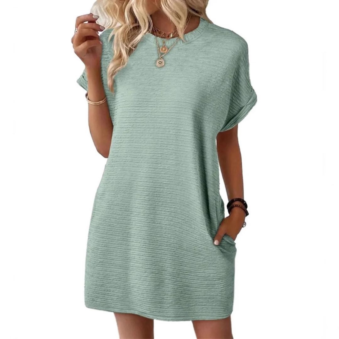 Mere Casual Minimalist Round Neck Dress