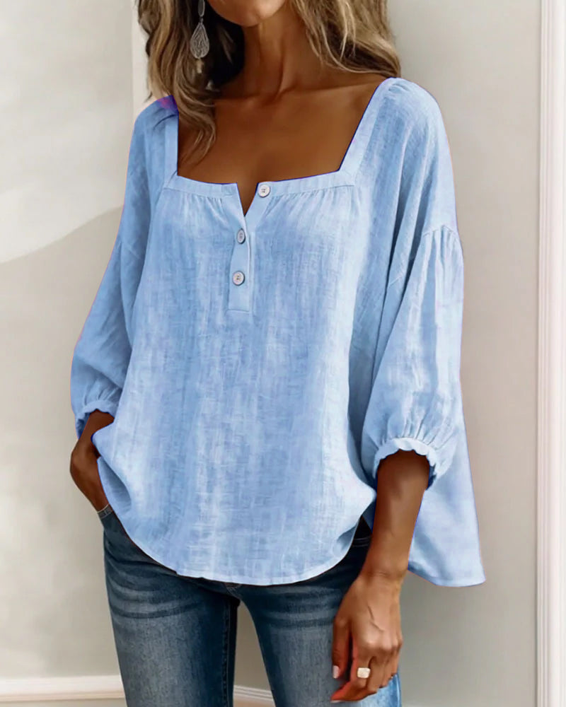 Natalie Neck Long Sleeve Blouse