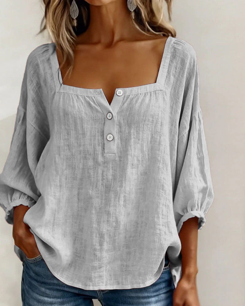 Natalie Neck Long Sleeve Blouse