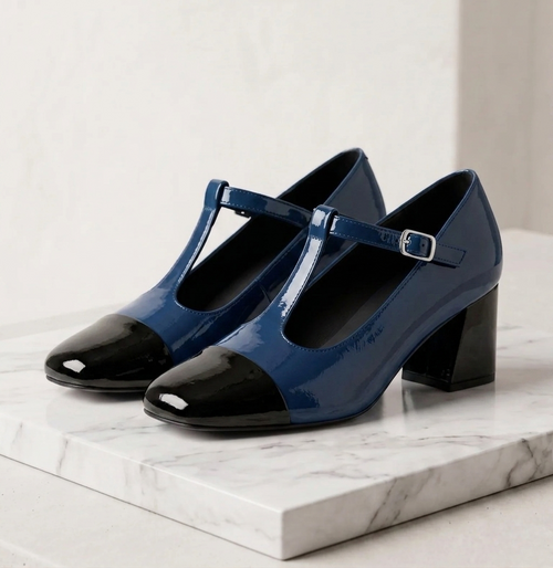 Celeste Two-Tone Heel Loafers