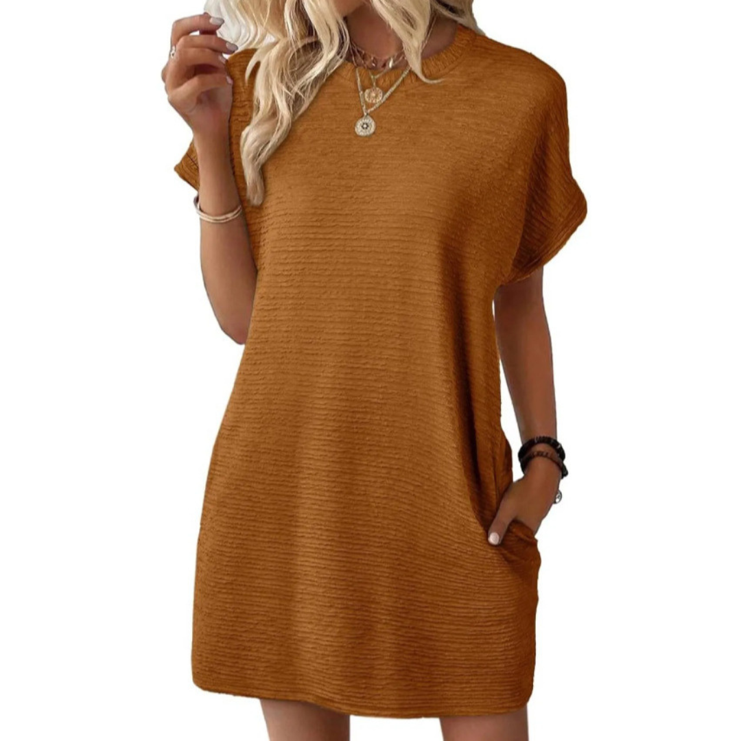 Mere Casual Minimalist Round Neck Dress