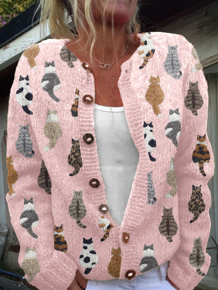 Aroha Cat Gallery Artistic Cardigan