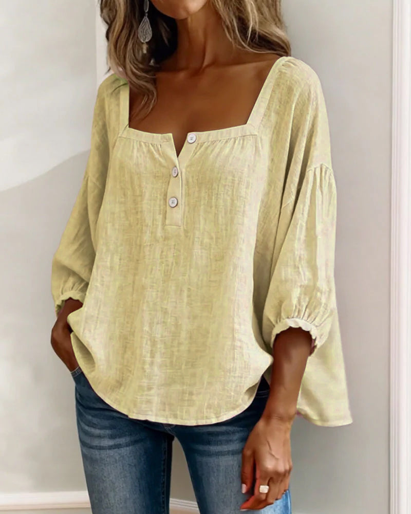 Natalie Neck Long Sleeve Blouse