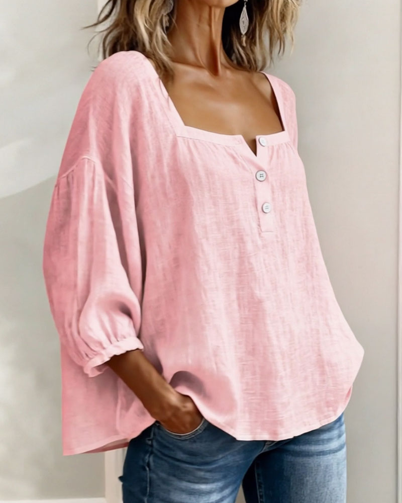 Natalie Neck Long Sleeve Blouse