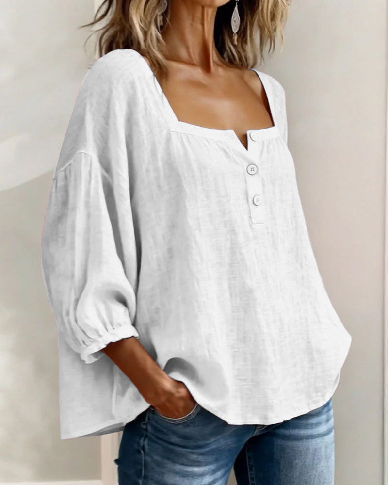 Natalie Neck Long Sleeve Blouse