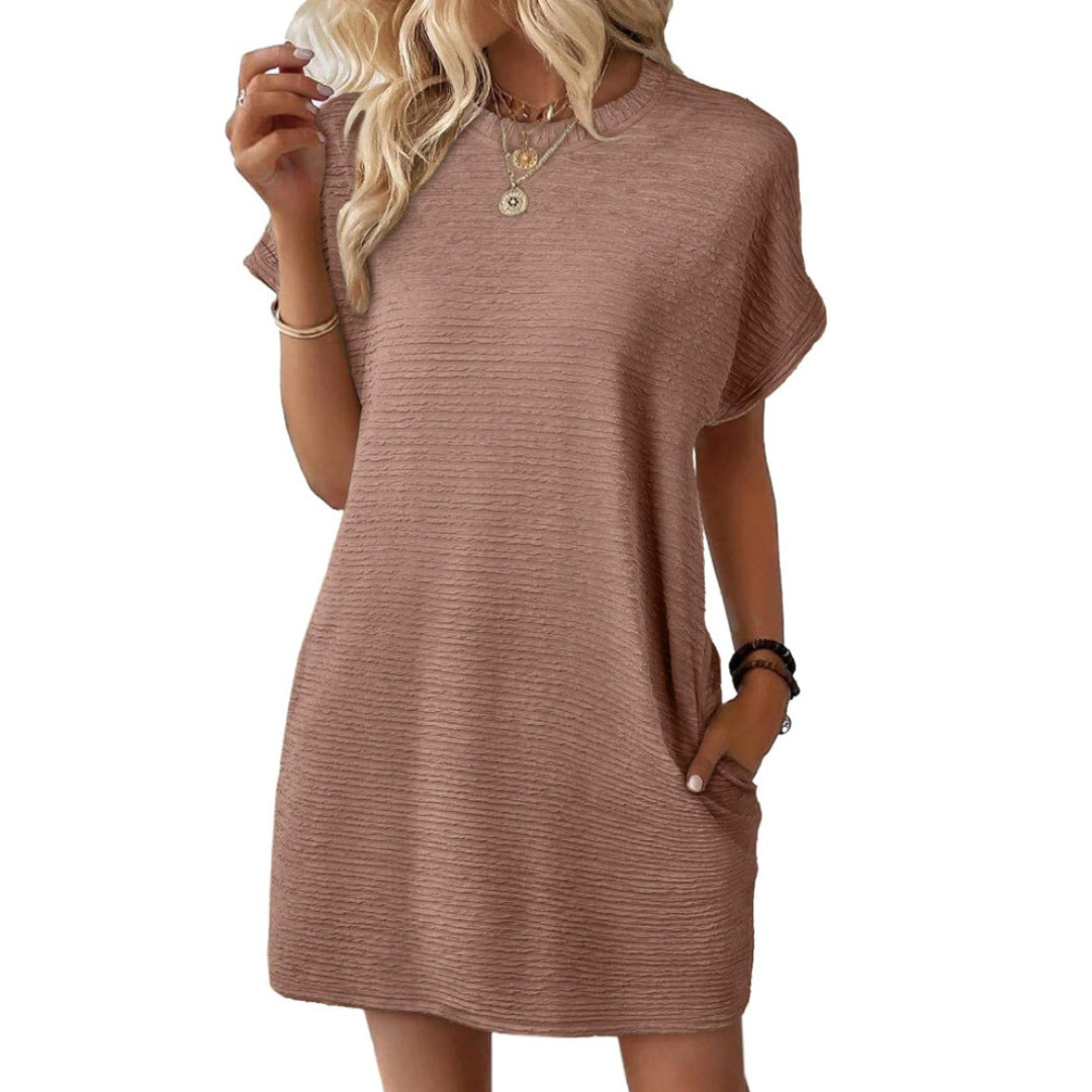Mere Casual Minimalist Round Neck Dress