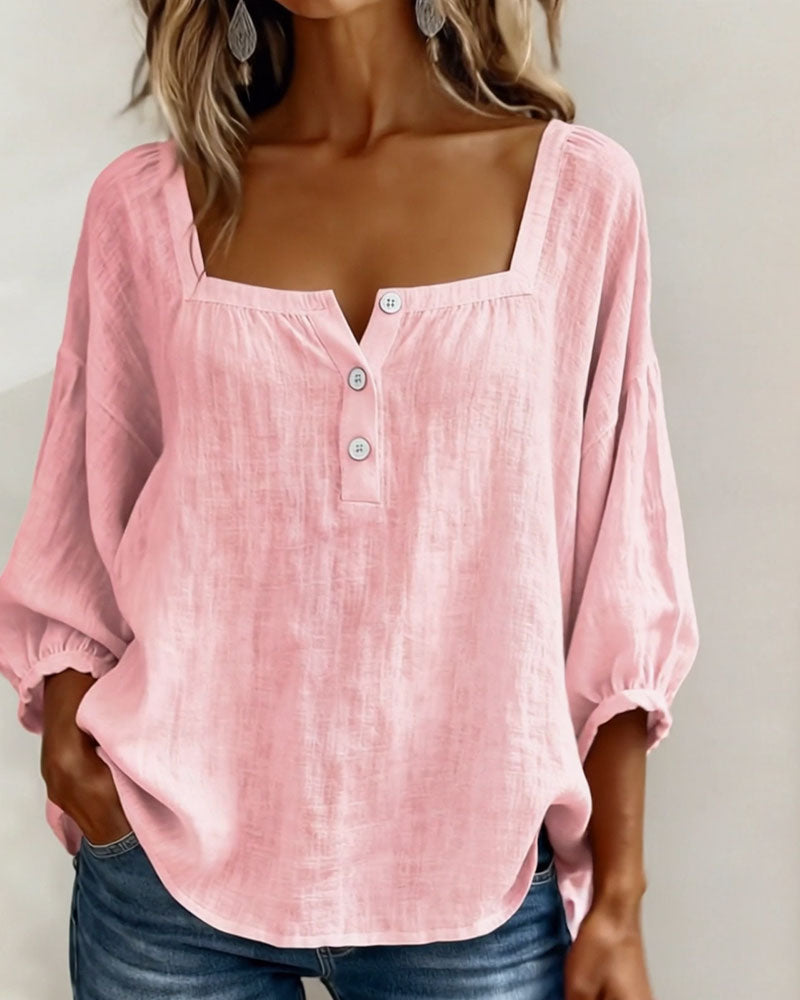Natalie Neck Long Sleeve Blouse