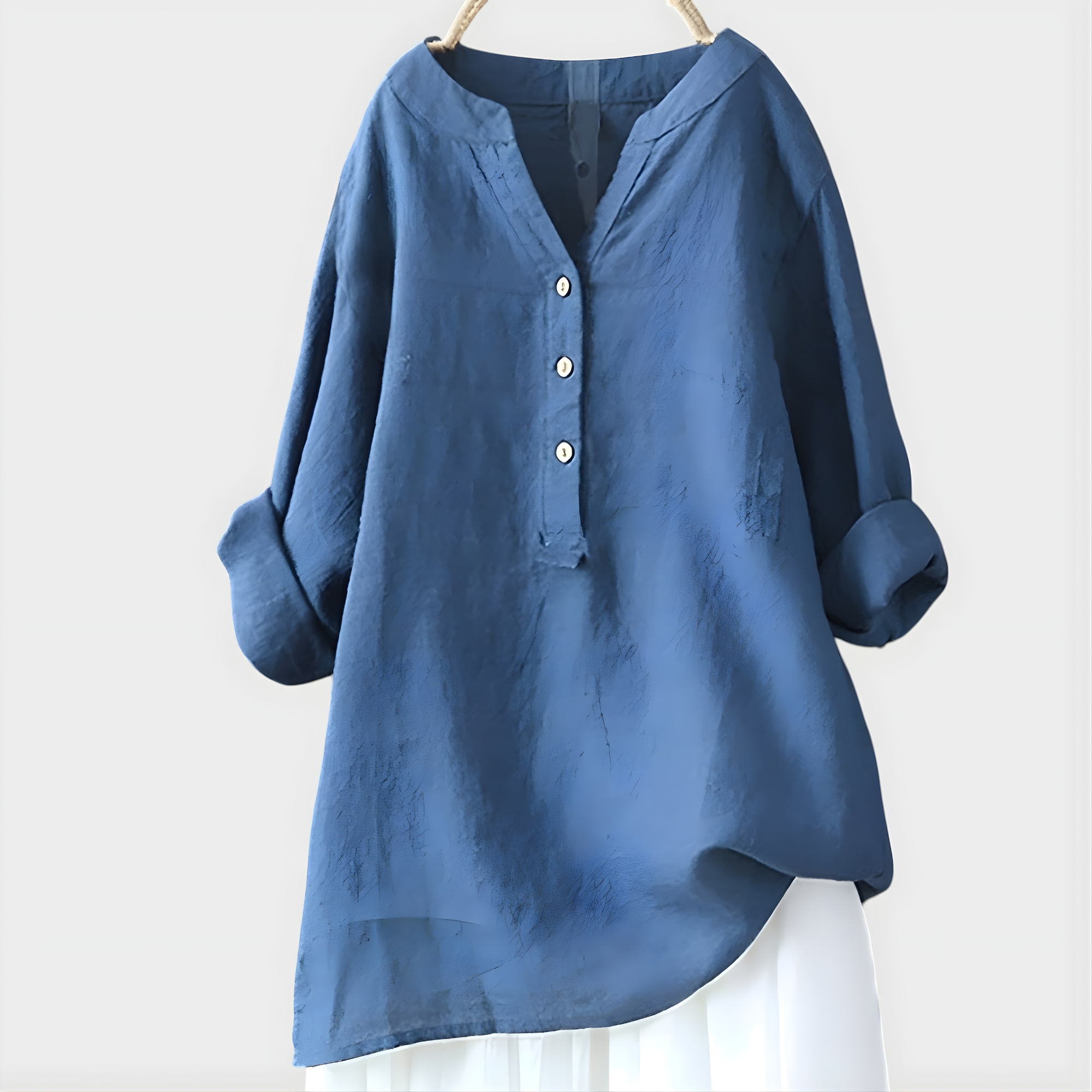 Kate Elegant Premium Material Blend V-Neck Blouse