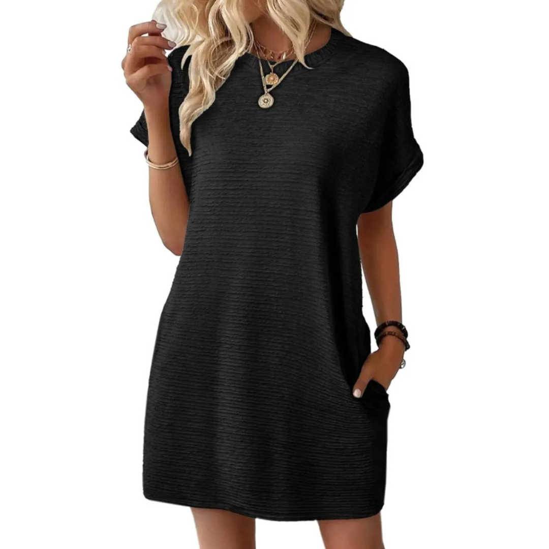 Mere Casual Minimalist Round Neck Dress
