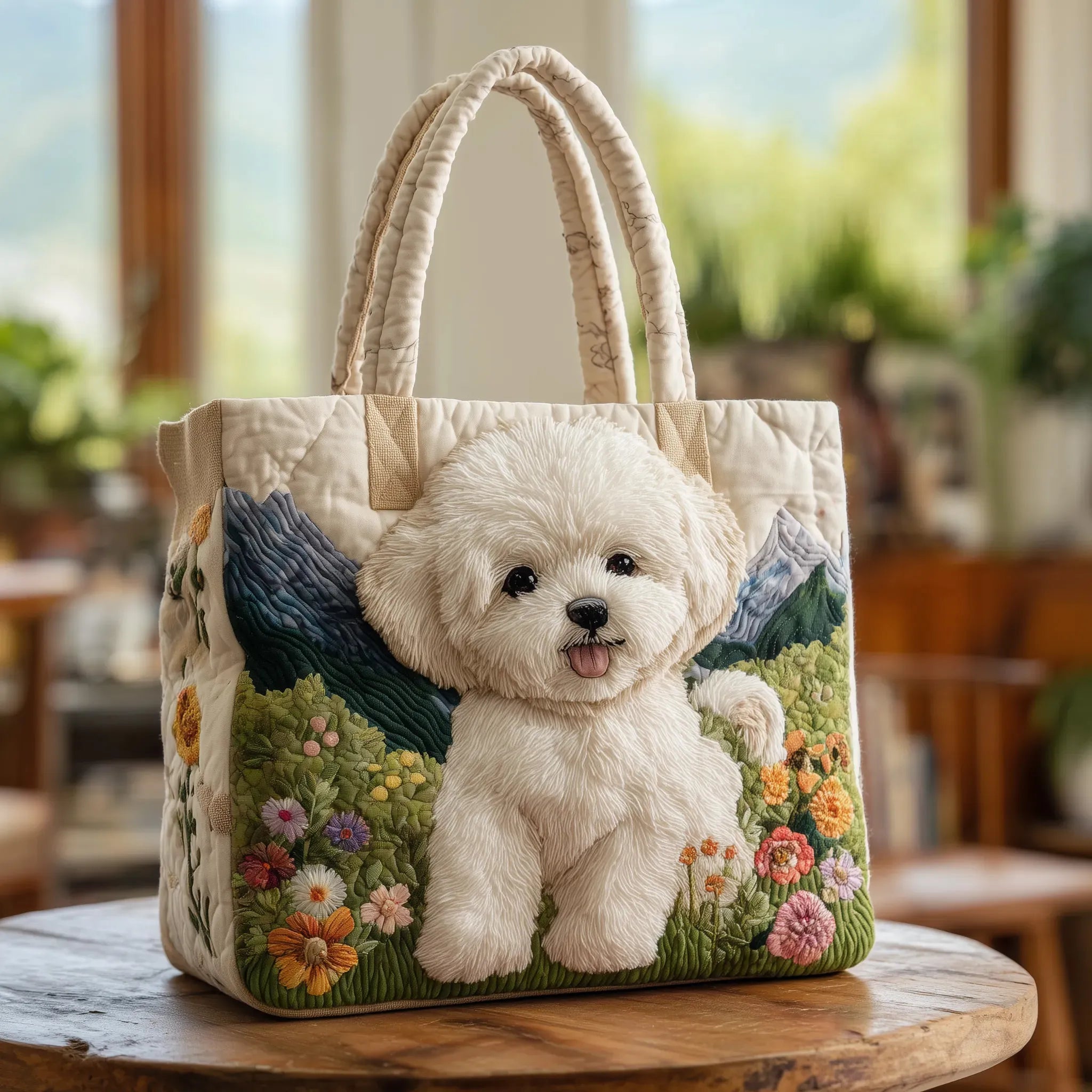 Rachel Enchanted Dog Quilted Artisan Bag