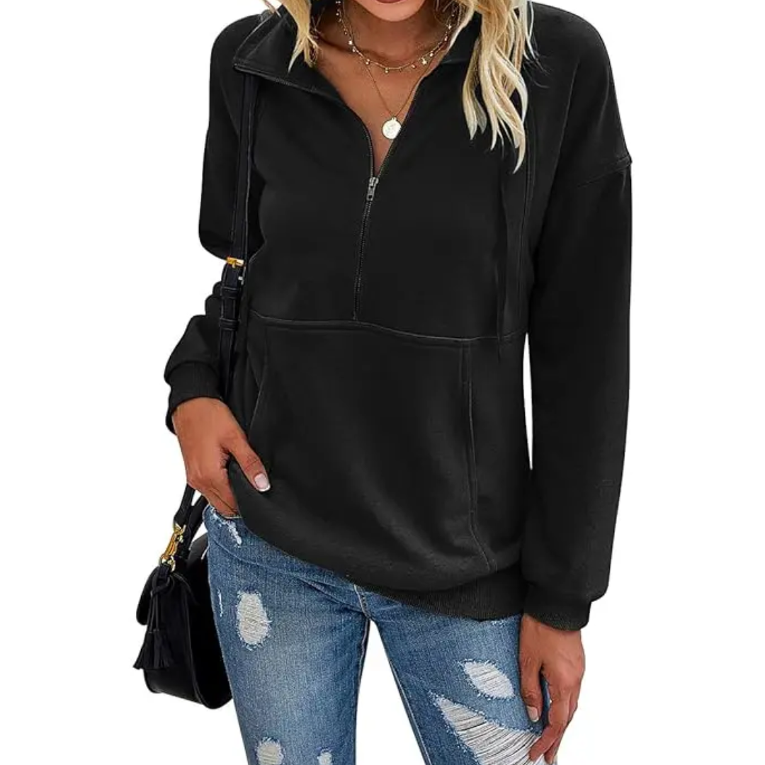Lynette Cozy Half-Zip Fleece Sweatshirt