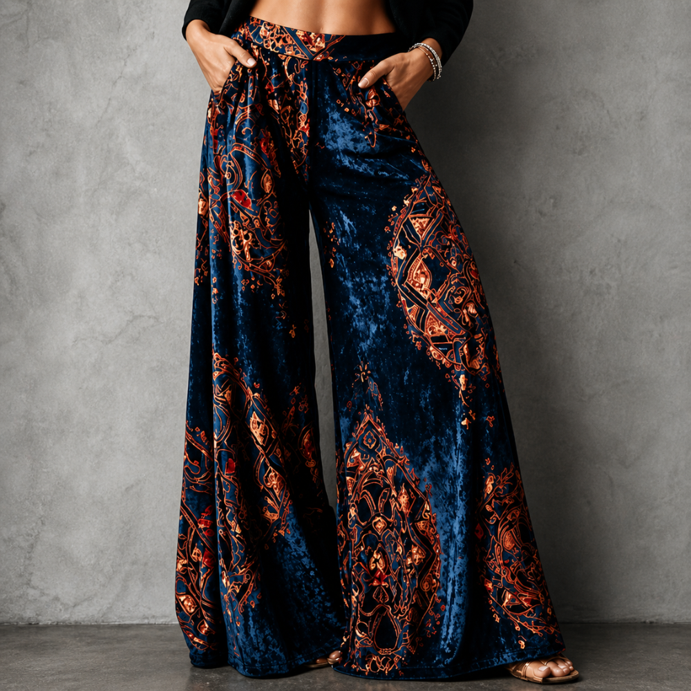 Nicola Coastal Boho Wide-Leg Pants