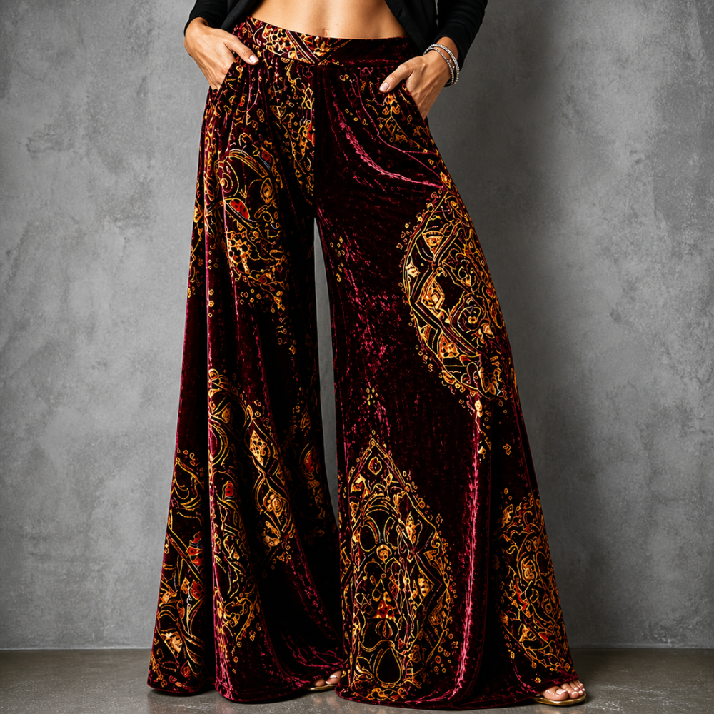 Nicola Coastal Boho Wide-Leg Pants