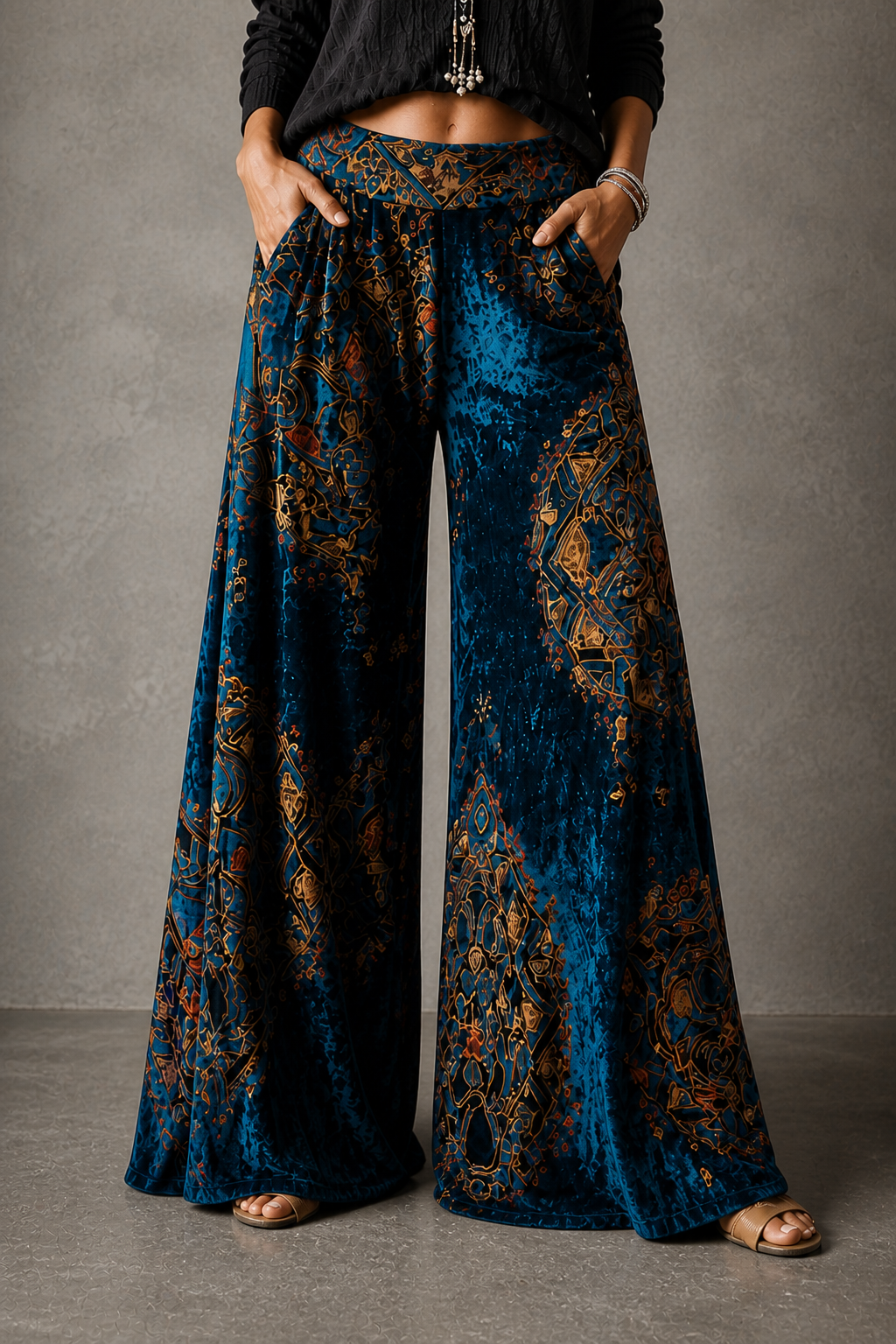 Nicola Coastal Boho Wide-Leg Pants
