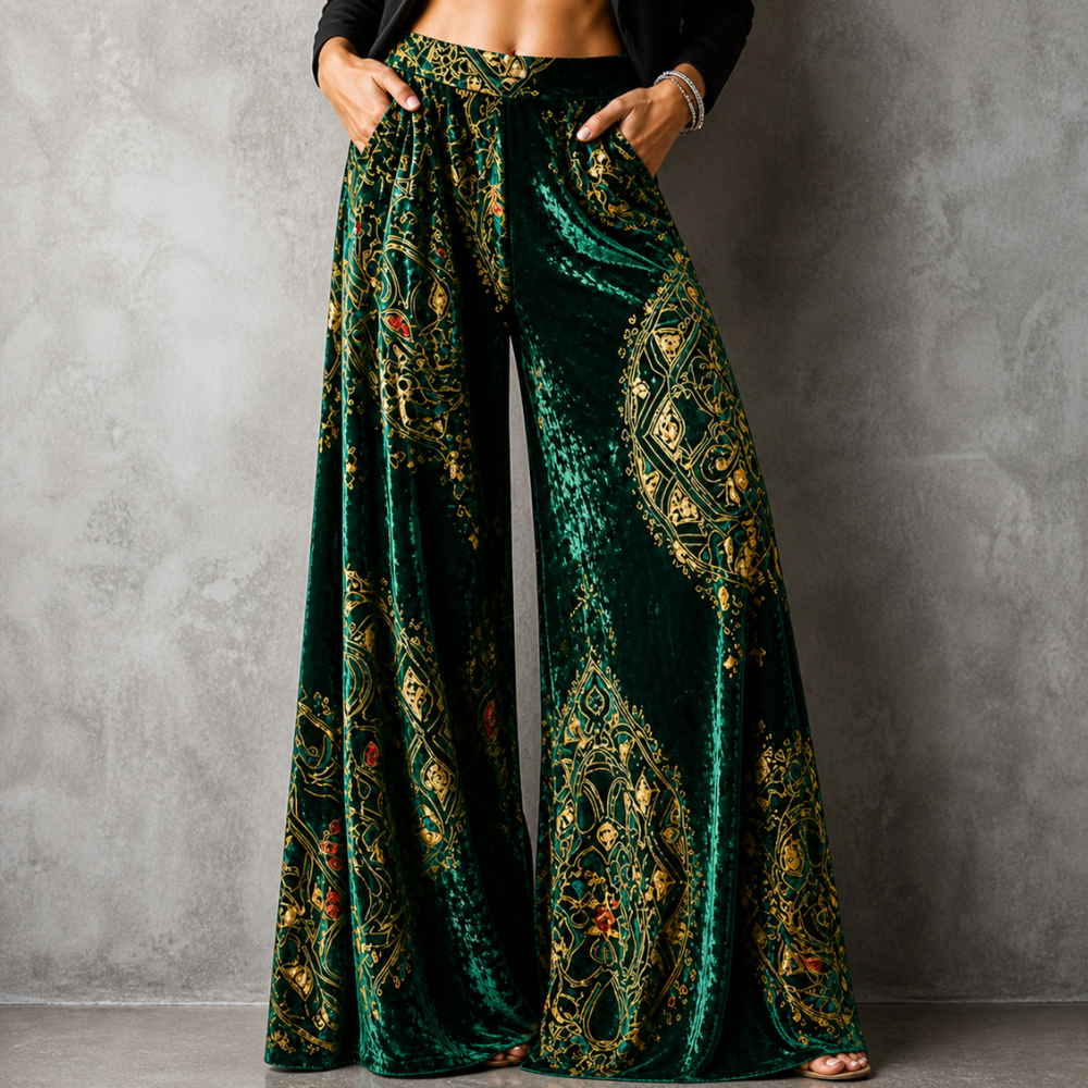 Nicola Coastal Boho Wide-Leg Pants