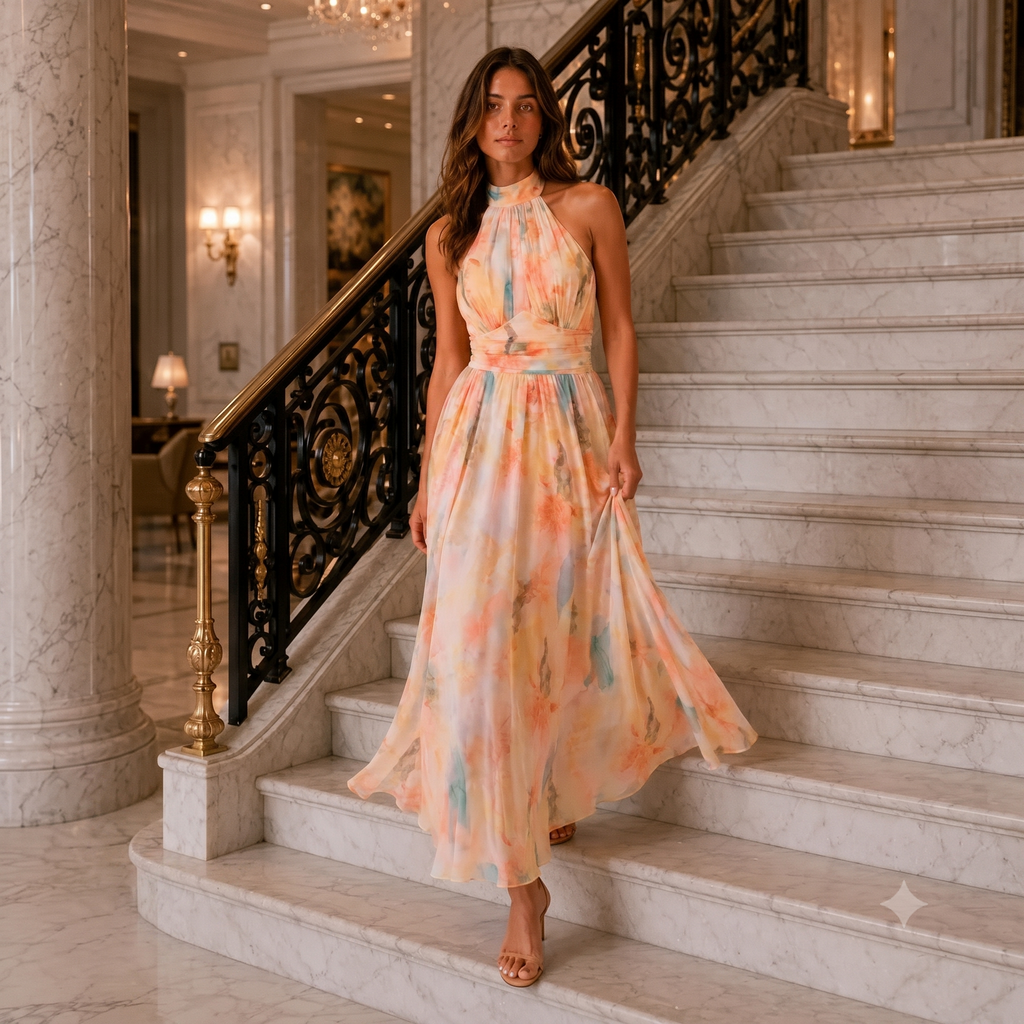 Fiona Soft Halter Midi Dress