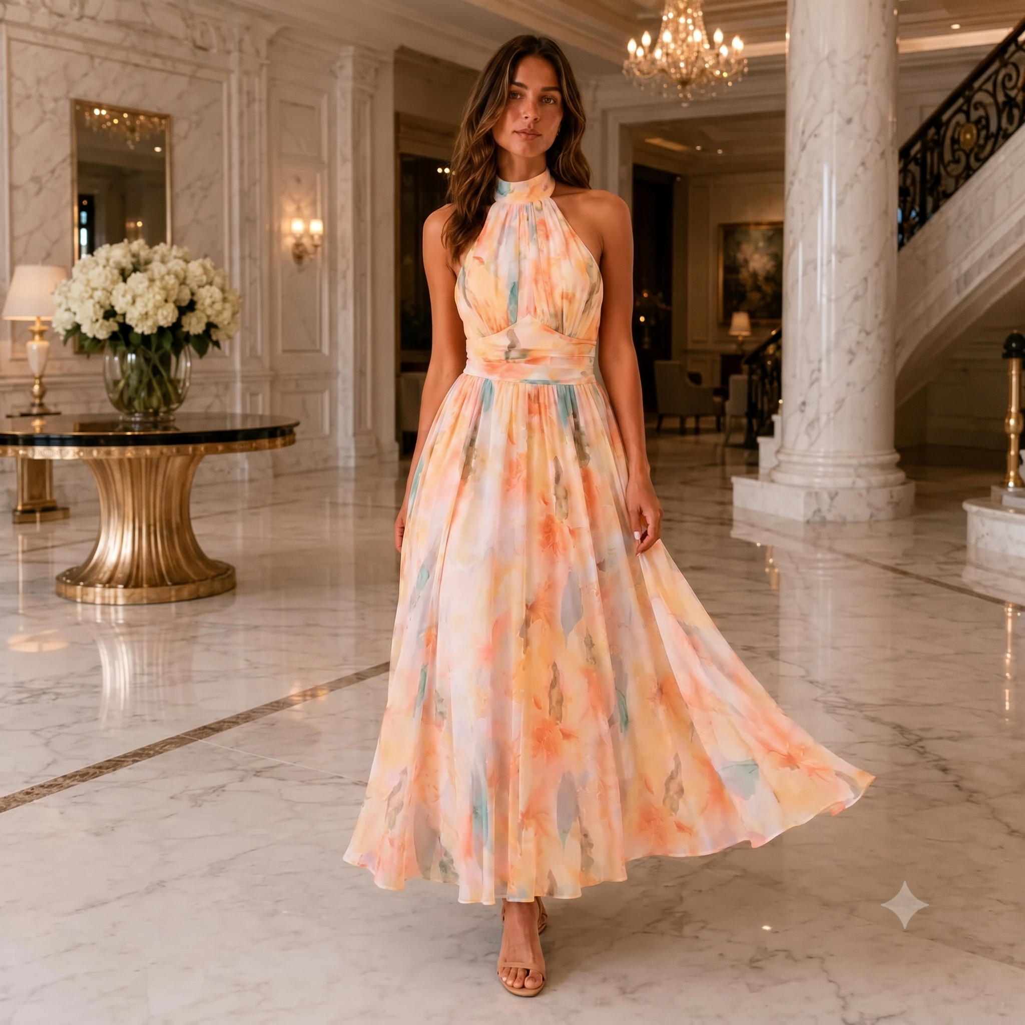 Fiona Soft Halter Midi Dress