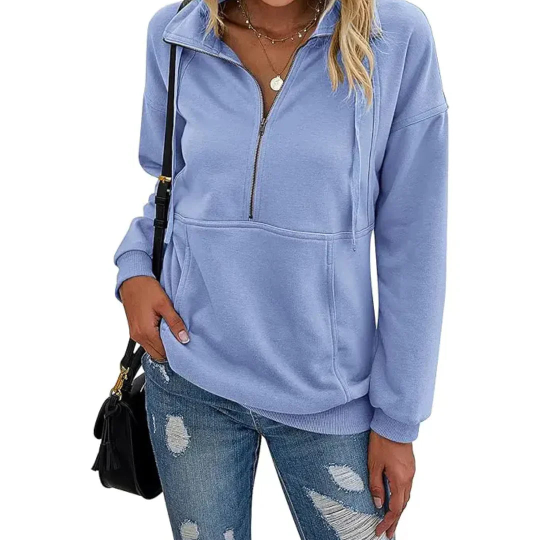 Lynette Cozy Half-Zip Fleece Sweatshirt
