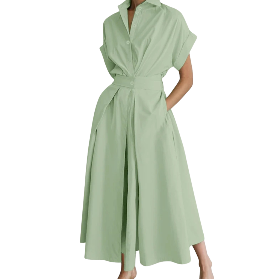 Sandra Preppy High-Waist Shirt Dress