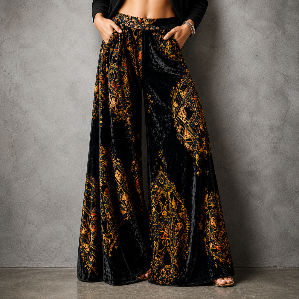 Nicola Coastal Boho Wide-Leg Pants