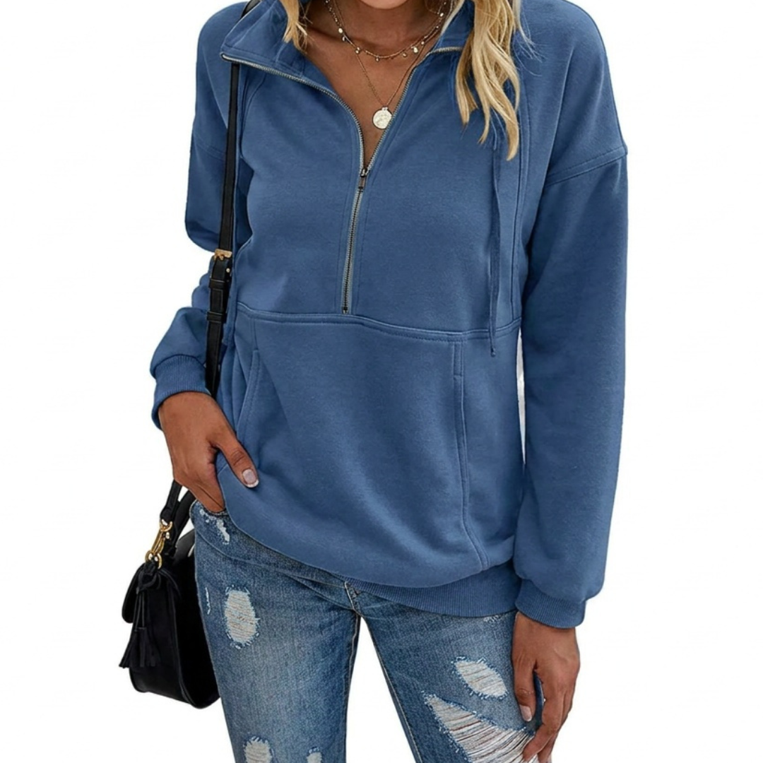 Lynette Cozy Half-Zip Fleece Sweatshirt