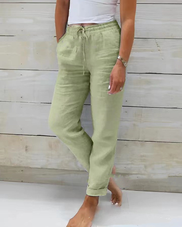 Aurora Casual Drawstring Lightweight Trousers