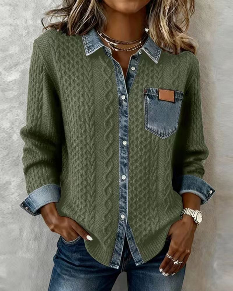 Simone Denim Patchwork Shirt