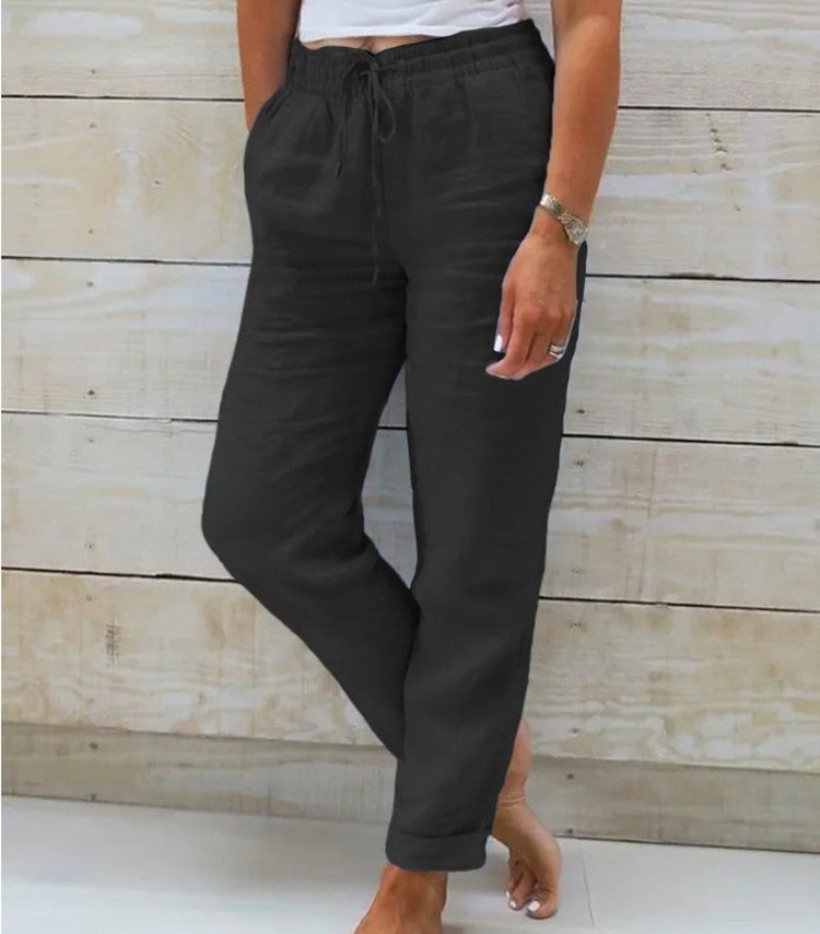 Aurora Casual Drawstring Lightweight Trousers