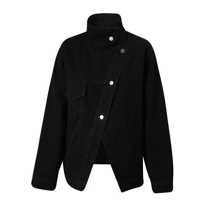 Denise Vintage Washed High Neck Denim Jacket