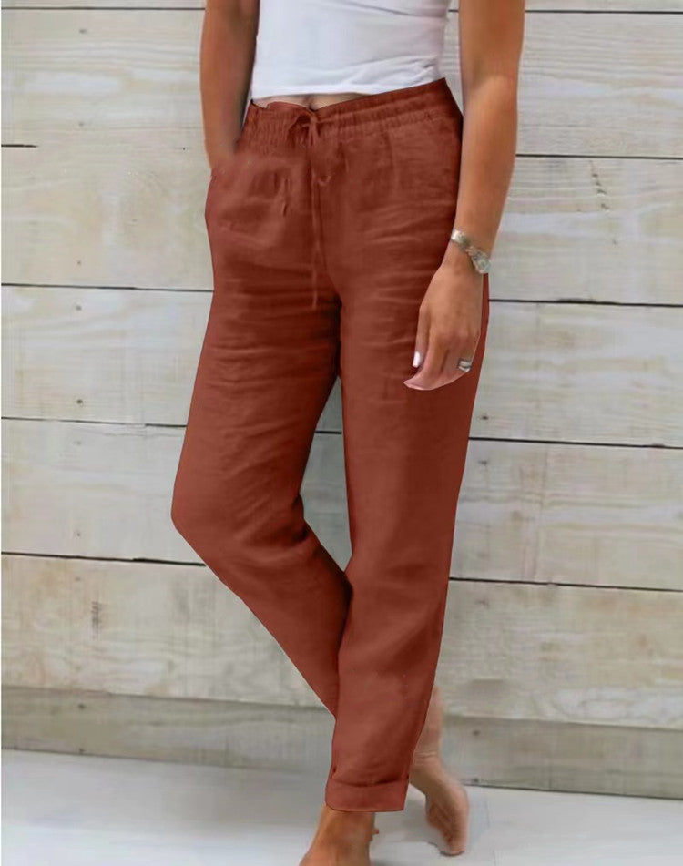 Aurora Casual Drawstring Lightweight Trousers