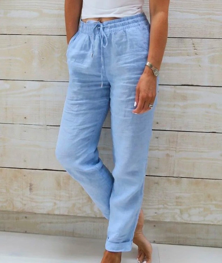 Aurora Casual Drawstring Lightweight Trousers