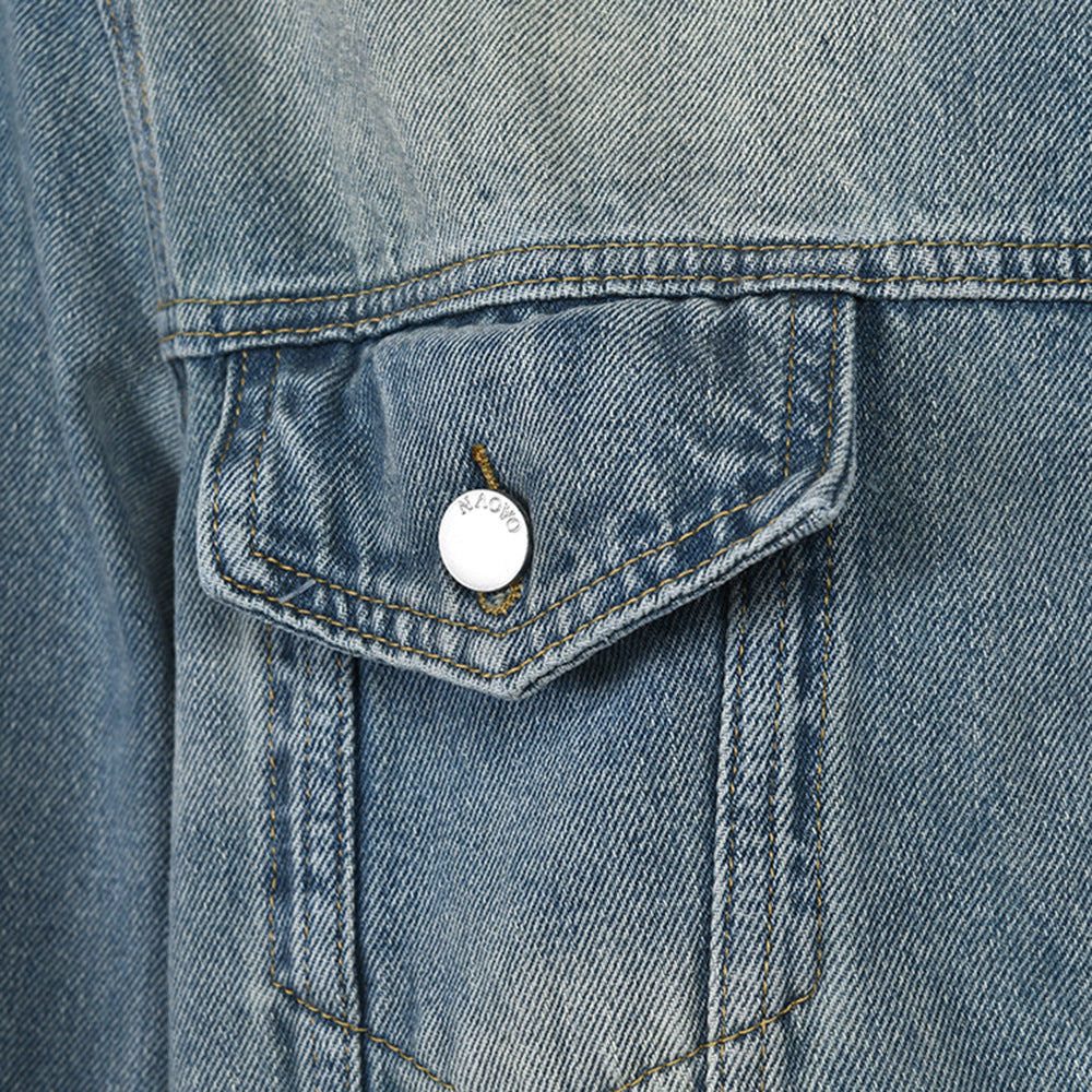 Denise Vintage Washed High Neck Denim Jacket