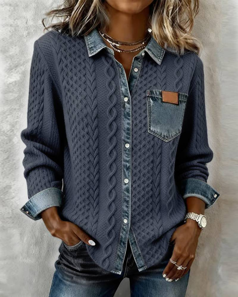 Simone Denim Patchwork Shirt