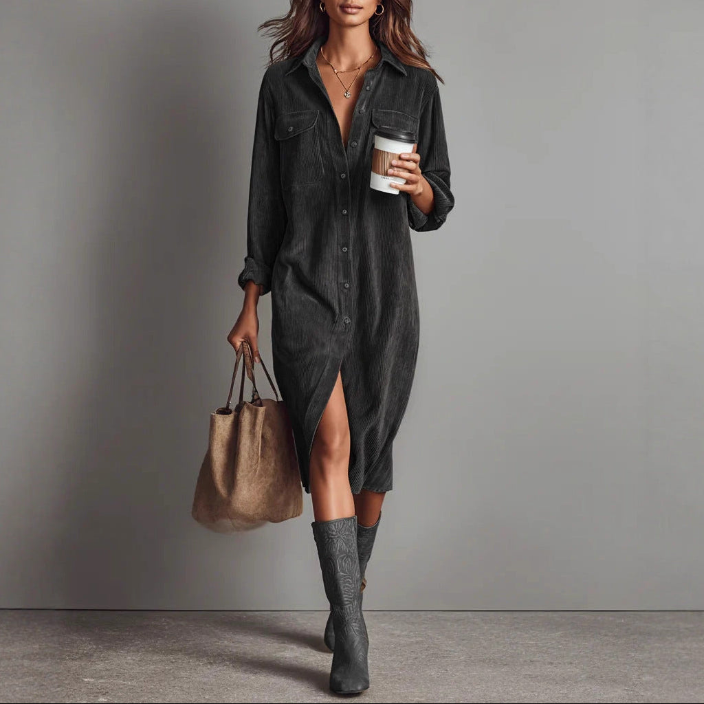 Dominique Long-Sleeve Shirt Dress