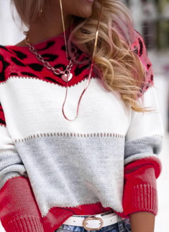 Pamela Leopard Print Casual Jumper