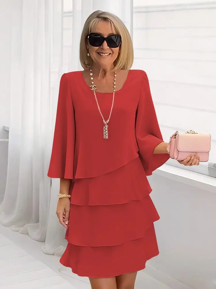Anika Elegant Comfort Ruffle Dress